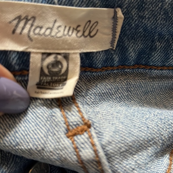 MADEWELL THE PERFECT VINTAGE HIGH RISE JEANS DISTRESSED RAW HEM SIZE 27 - Picture 7 of 15